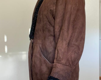 Vintage Overland Shearling Sheepskin Coat/3/4 Length/Size XS/Brown