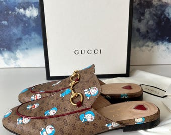 Zapatillas Princetown de Doraemon X Gucci para mujer, talla EU 37/US 7