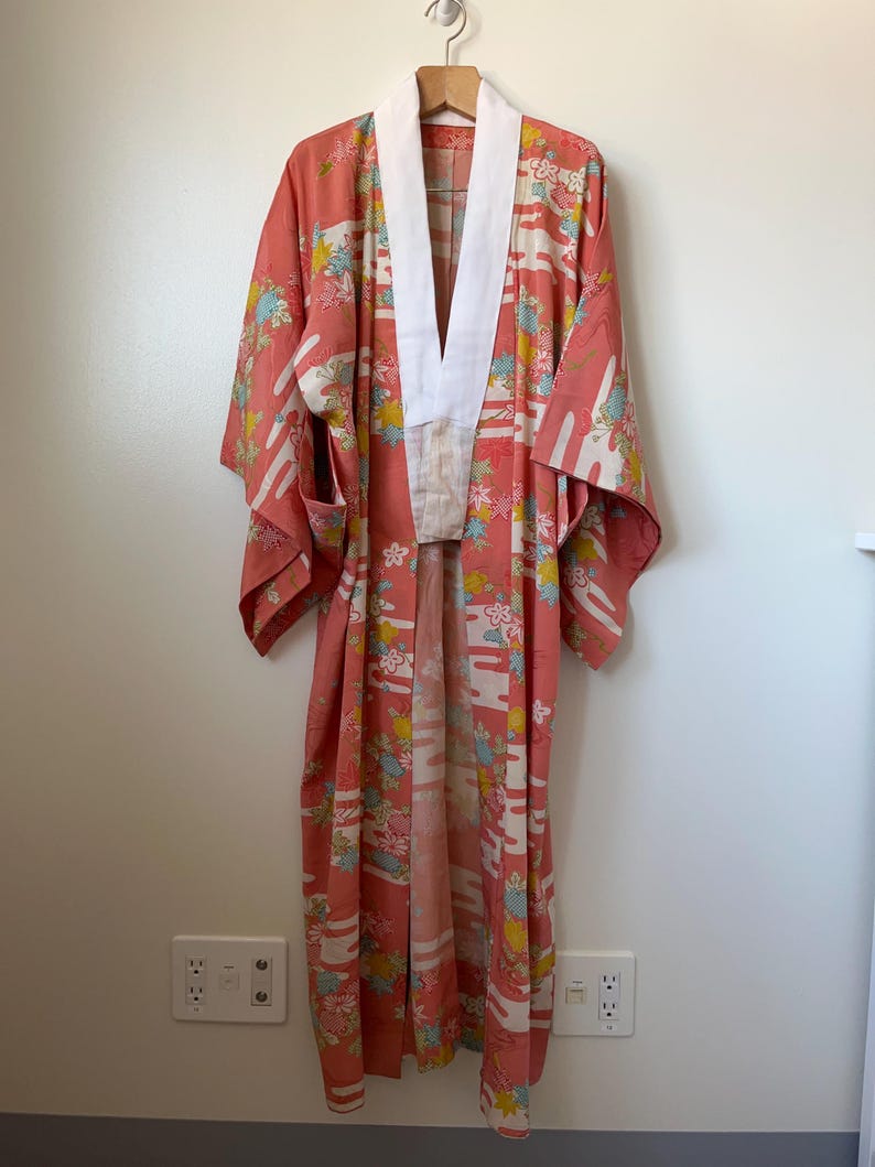 Vintage Handmade Japanese Kimono Robe Jacket/ Silk Robe/ Made in Japan ...