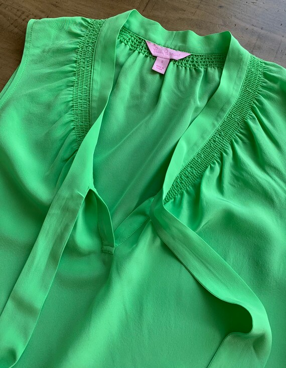 Vintage Lilly Pulitzer Lime Green Pure Silk Ribbo… - image 6