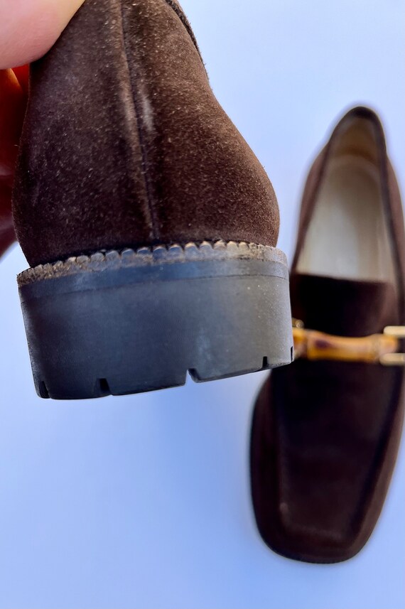 Vintage GUCCI Suede Bamboo Buckle Loafers/brown /size 6 - Etsy