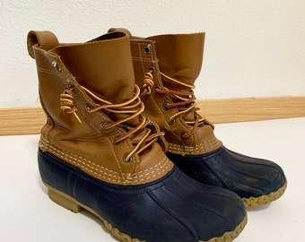 Vintage LLBean Main Jagd Ente Stiefel/robuste Allwetterstiefel/Ungefüttert/Out Door Foot Wear/Frau Größe 6-6.5M