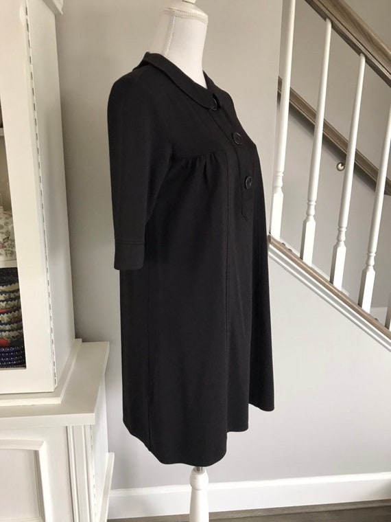 Vintage Black Jersey H Dress/Little Black Dress/T… - image 3