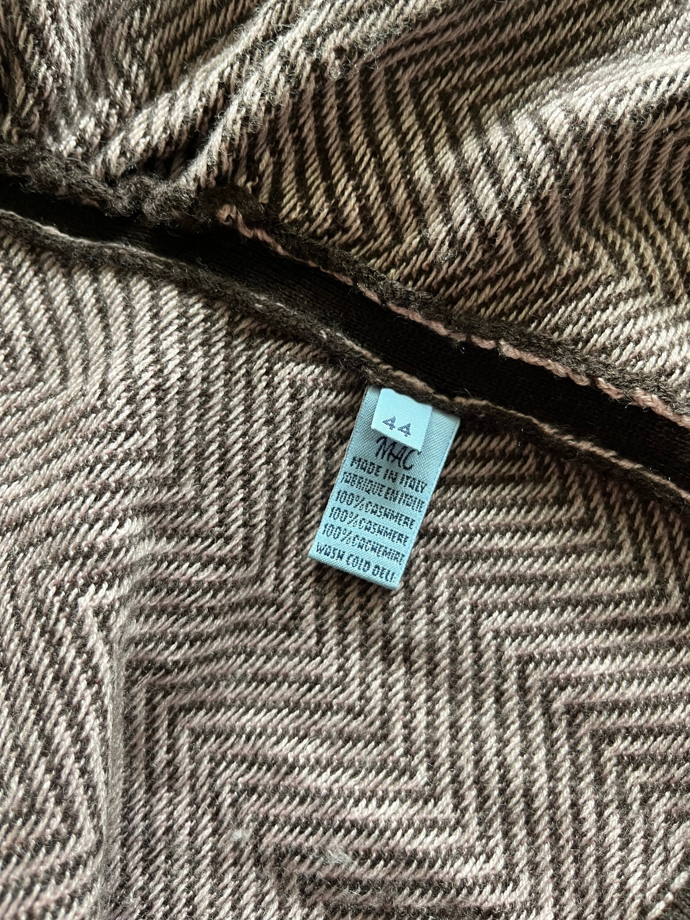 Vintage Malo Cashmere Zip Knit Top/cardigan/pleated Side/ Boutique 