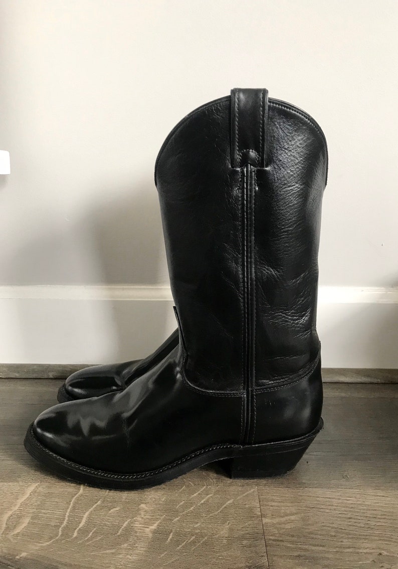 Vintage Justin Western Cowboy Boots/handmade Stitch Black - Etsy