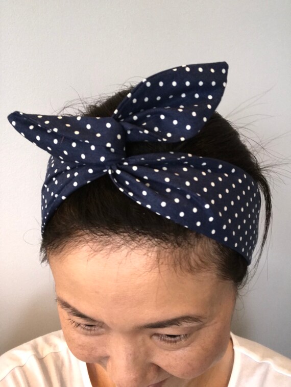 NEW HEADBAND RETRO HEAD SCARF ROCKABILLY FLORAL DOT POLKA LEOPARD TARTAN RABBIT