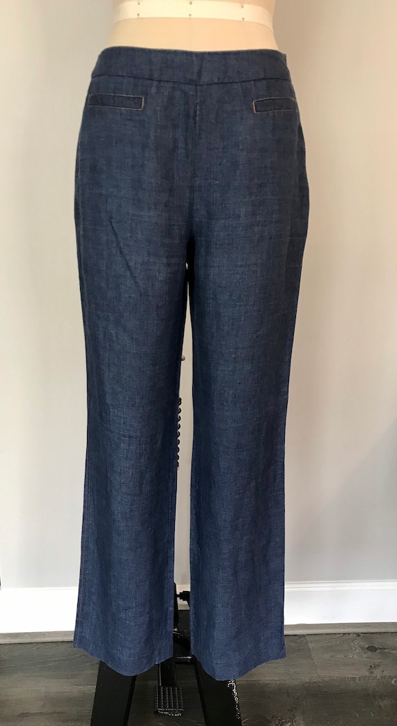Vintage Indigo Linen 2pc Pants Suit/ Woman Outfit… - image 7