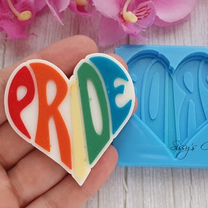 Silikonowa foremka Pride Heart – 6 cm, brelok LGBTQ+ do żywicy i gliny polimerowej