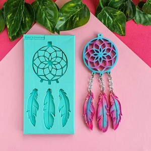 Dreamcatcher 3D Mold, 10 cm, HOLES NOT PRESENT, for Epoxy Resin,Polymer Clay, Wax, Plaster...