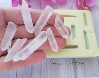 7 pcs Realistic Natural Crystals Mold, for Resin and Polymer Clay