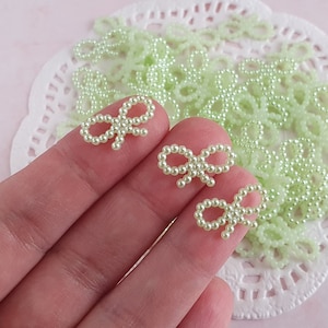 10 stuks kleine strik parel, groene open strik, gedecodeerde cabochons