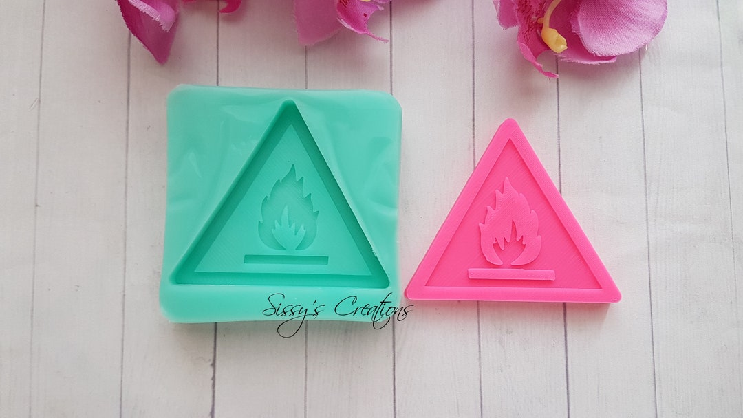 Flammable Hazard Symbol Mold, 5 Cm, for Resin and Polymer Clay Etsy