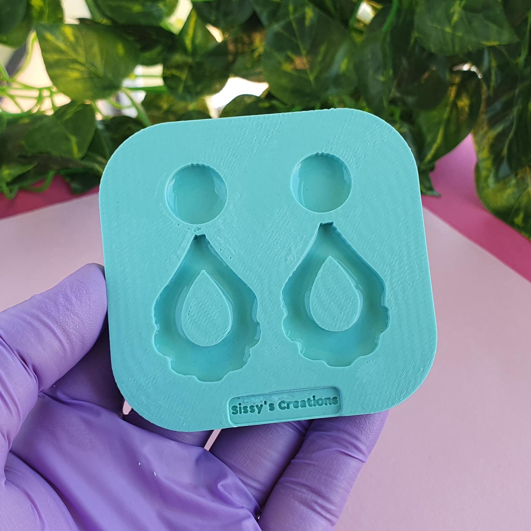 Stampo in resina a forma di goccia con foro in silicone per la creazione di gioielli e molti progetti artistici