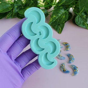 Koepelvormige maan siliconen mal 2 cm - voor oorbellen en sieraden, glanzende afwerking