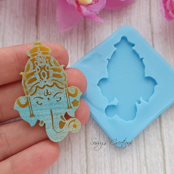 Ganesha Mold, 5 cm, for Resin, Polymer Clay, Wax, Soap, Plaster...