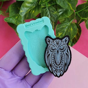 Owl Mandala Mold, 5 cm, for Epoxy Resin, Polymer Clay, Wax, Soap, Plaster...