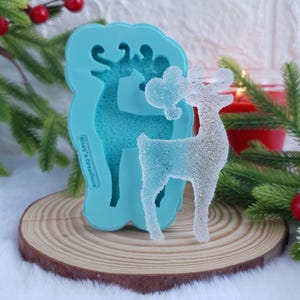 Stampo In Silicone Per Candele E Ciondoli Natalizi – 2 Pezzi, Tema Natale: Albero, Fiocco Di Neve, Cervo, Cuore