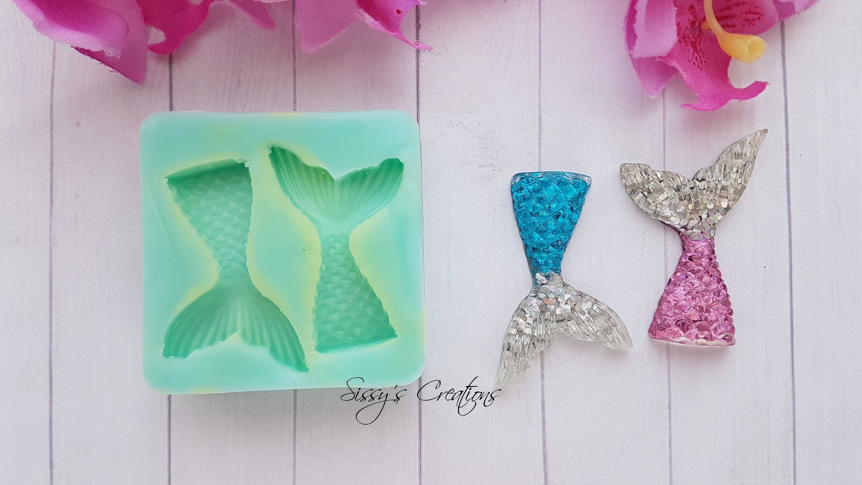 2 Pcs Mermaid Tail Mold 4 Cm for Resin and Polymer Clay Etsy