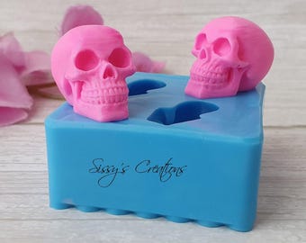 2 pcs Skull 3D Mold, 3 cm, for Resin and Polymer Clay