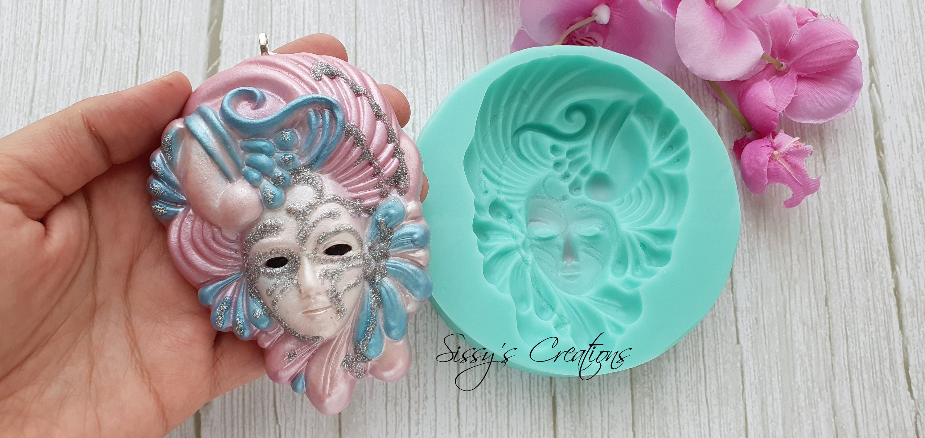 Carnival Mask Mold 11 cm for Resin and Polymer Clay Etsy