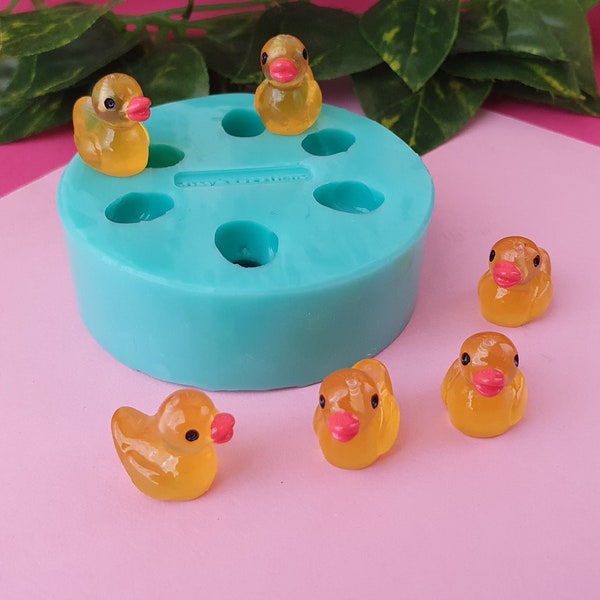 6 Little Ducks Mold 3D, 2 cm, for Resin, Polymer Clay, Wax, Soap, Plaster...