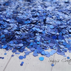 Purpurina holográfica en copos azules, para decoración de uñas, de calidad cosmética, para arte de resina, holográfica, iridiscente