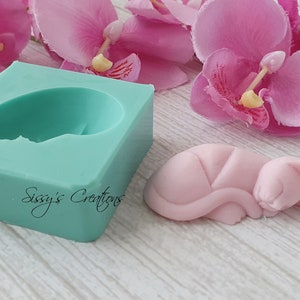 Sleeping Cat Mold, 5 cm, for Epoxy Resin, Polymer Clay, Wax, Soap...