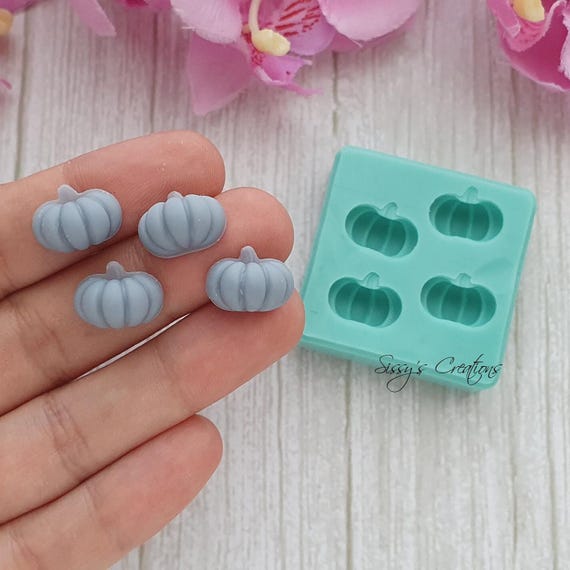 Mini Pumpkin Silicone Mold - 1.5cm Flat Back for Autumn Jewelry