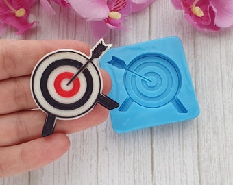 Archery Target Mold, 4 cm, for Resin, Polymer Clay, Jasmonite, Soap, Wax, Plaster