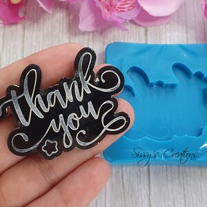 Thank You Silicone Mold, 5 cm, for Resin, Polymer Clay, Wax, Candle, Soap and Plaster