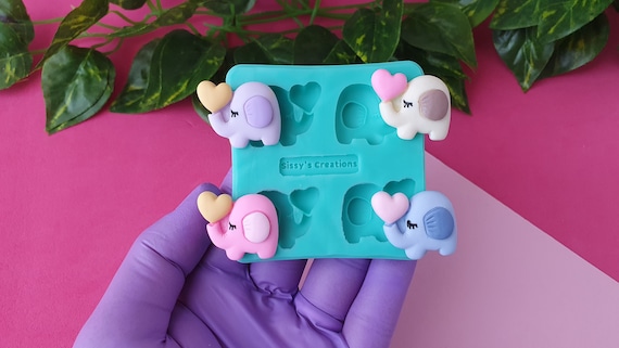 Kawai Elephant Mold, 2 cm, for Epoxy Resin, Polymer Clay. Wax, Soap, Plaster...