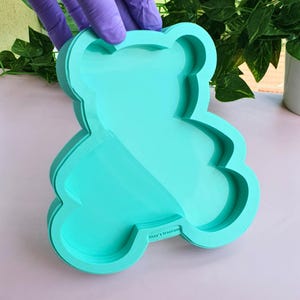 Molde de silicona brillante de oso para decoración infantil y arte de resina, 15 cm