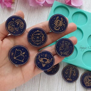 12 Sternzeichen Silikonform für Resin Charms und Astrologie Geschenke