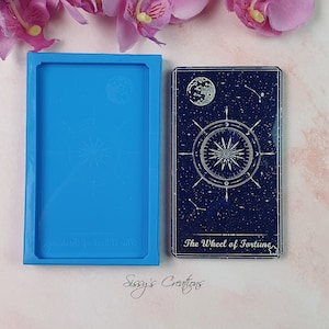 Molde de Carta del Tarot, La Rueda de la Fortuna, 10 cm, para Resina y Arcilla Polimérica