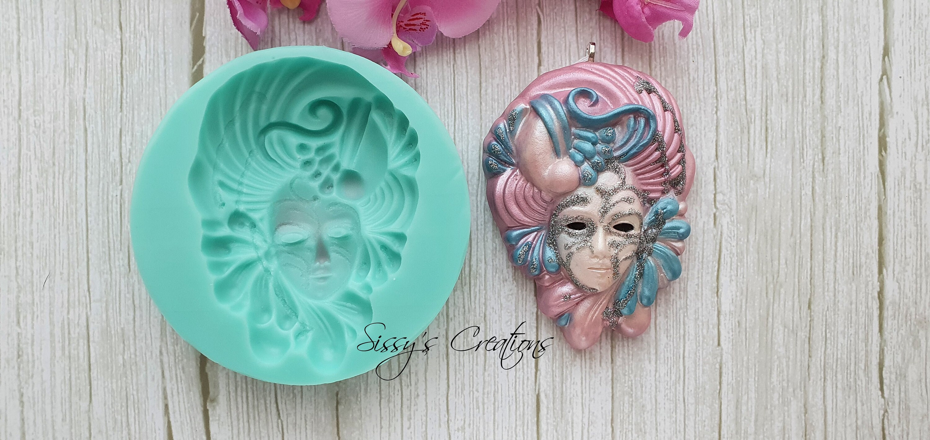 Carnival Mask Mold 11 cm for Resin and Polymer Clay Etsy