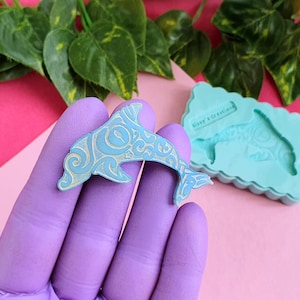 Dolphin Mandala Mold, 5 cm, for Epoxy Resin, Polymer Clay, Wax, Soap, Plaster..