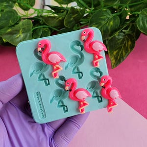 4 pcs Flamingo Mold 3D, 3.5 cm, for Epoxy Resin, Polymer Clay. Wax, Soap, Plaster...