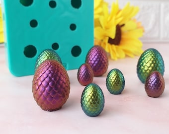 8 pcs 3D Dragon Eggs Mold, for Resin, Polymer Clay, Wax, Soap, Plaster...