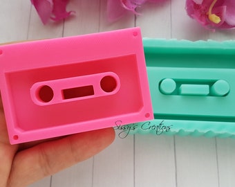 Kassette Tape Schüttel Gießform, 7 cm, für Epoxidharz, Polymer Clay, Wachs, Seife, Gips...