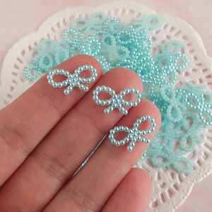 10pz Perle di Fiocco Aperto, Fiocco Azzurro, Cabochon e Decoden