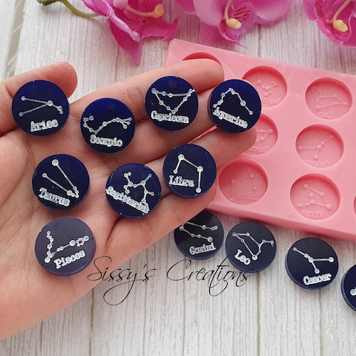 Zodiac Signs Mold 3 Cm for Resin and Polymer Clay Etsy