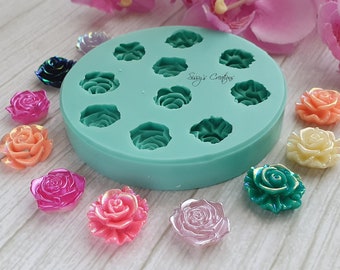 10 pcs Flower Rose Mold Palette, for Resin, Polymer Clay, Wax Melt, Soap, Plaster, Jasmonite...