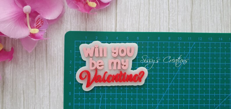 7 cm VALENTINE Word Mold for Resin and Polymer Clay