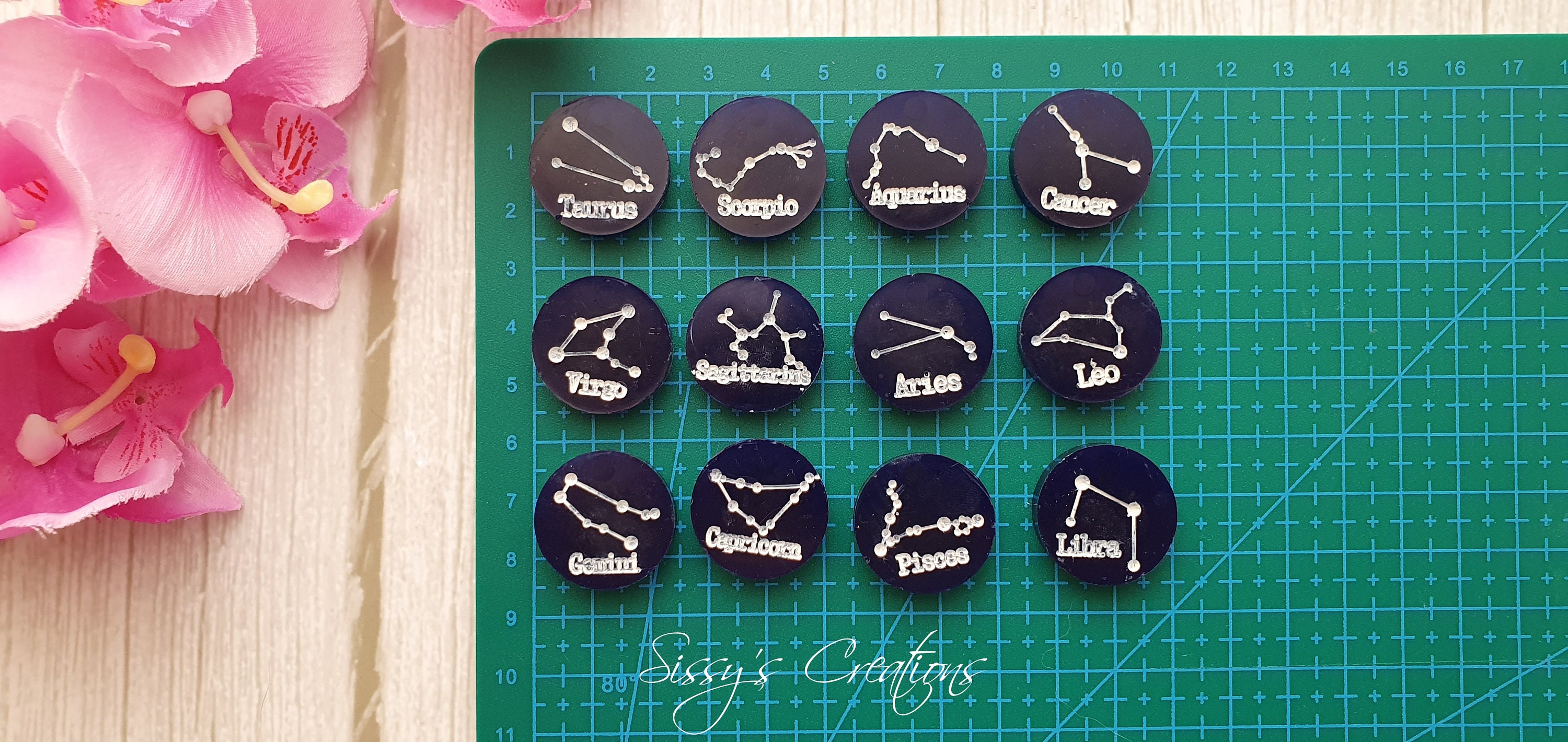 Zodiac Signs Mold 2 cm for Resin and Polymer Clay Etsy