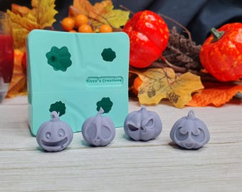 Molde 3D de calabaza con cara divertida, 2 cm, para resina epoxi, arcilla polimérica, cera, jabón, yeso...