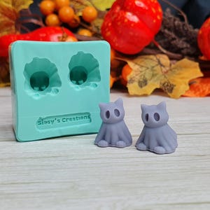 Ghost Cat Halloween 3D Mold, 2 cm, for Epoxy Resin, Polymer Clay. Wax, Soap, Plaster...