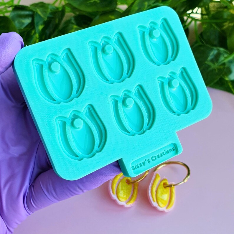 Tulip Silicone Mold, Matte & Glossy Texture for Floral Earrings and ...