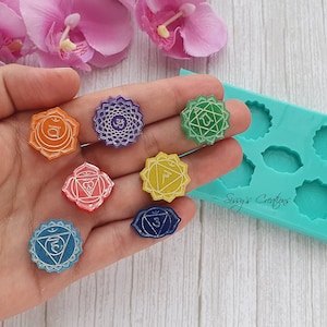 Symbols 7 Chakra Mold, 2 cm, for Resin and Polymer Clay