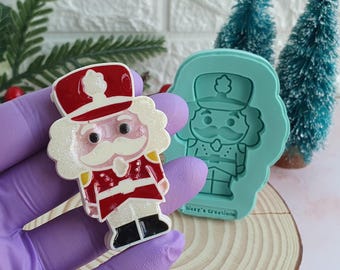 Nutcracker 3D Mold, 6 cm, for Epoxy Resin, UV Resin, Polymer Clay, Wax, Soap,