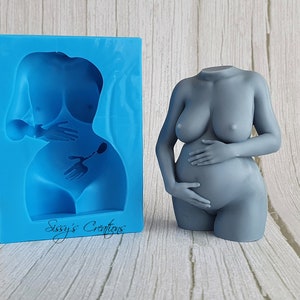 Pregnant Woman Bust Mold 3D, 10 cm, for Resin, Polymer Clay, Wax, Candle, Soap and Plaster